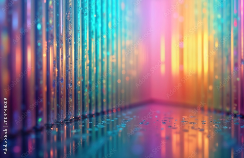 Aufkleber abstract vibrant gradient design. colorful ribbed background with reeded glass. acrylic texture. blu