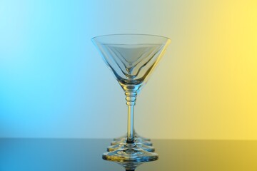 Empty glasses on table, color tone effect