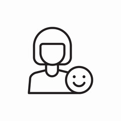 female happy emoji icon sign vector