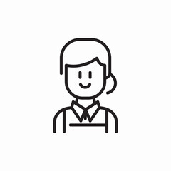 female worker happy icon sign vector