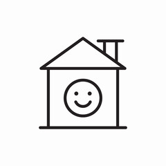 happy house icon sign vector