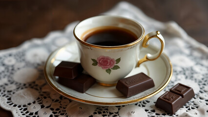 Fototapeta premium Artistic Black Coffee Presentation