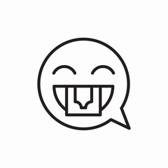 money tongue speech bubble emoji icon sign vector