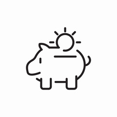 piggy bank sun icon sign vector