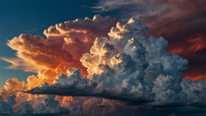 Fototapeta premium Colorful clouds against a bright sky.