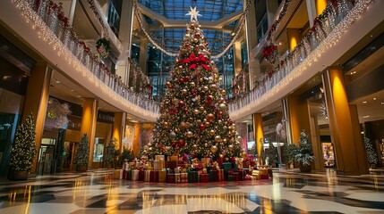 Fototapeta premium Festive decorations adorned the Christmas tree, creating a magical ambiance. The twinkling lights and ornaments captured the essence of the holiday spirit, inviting celebration and joy