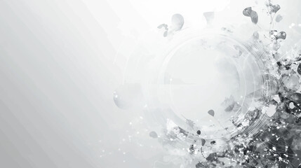 Abstract grey and white technology background with various tech elements, conveying a hi tech communication concept and innovation. Includes circle empty space for your text vector illustration.