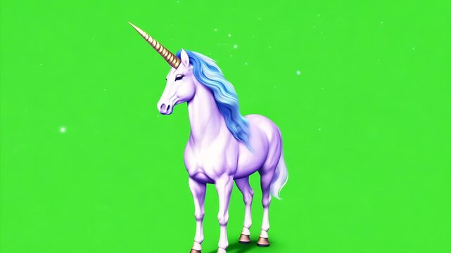 unicorn on a green background