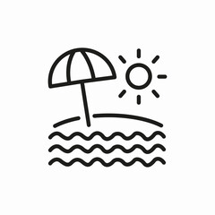 beach umbrella sun icon sign vector
