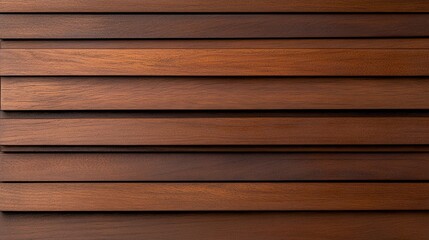 Obraz premium Dark wooden slatted wall texture, close-up of modern wood panel background, horizontal clean lines, rustic and natural surface design, warm brown tones for minimal decor