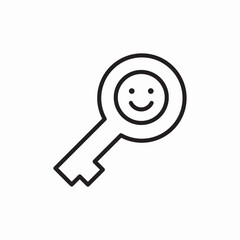 happiness key icon sign vector