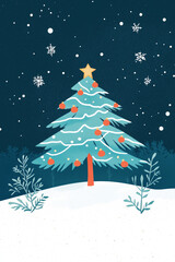 Fototapeta premium christmas, new year, poster, simple, bright, happy, cute, epic