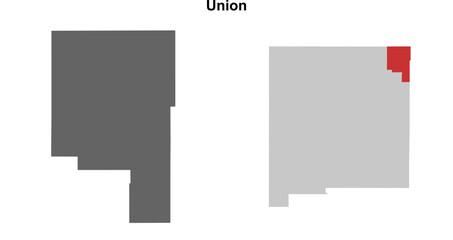 Union County (New Mexico) blank outline map set