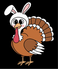 Thanksgiving Turkey in Bunny Rabbit Disguise