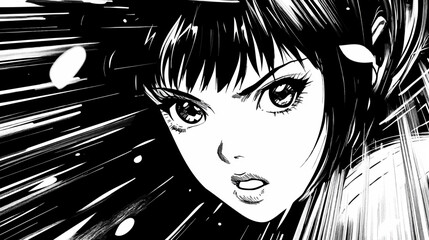 Dynamic manga anime style speed lines with alpha channel action comic sketch illustration