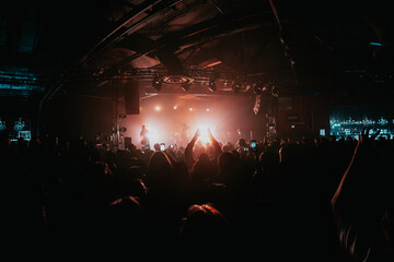 Crowd of people dancing at a concert