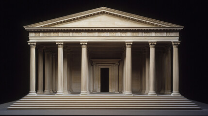 Fototapeta premium Ancient Greek Temple Model Architecture Columns History Design