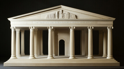 Fototapeta premium Classical Temple Model Architecture Corinthian Columns Stone Structure Ancient Greek De