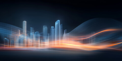 Fototapeta premium Minimalist graphic illustration of city and building Outlines 