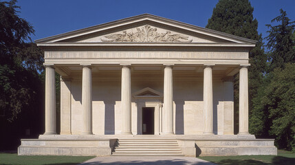 Elegant Classical Temple  Greek Architecture  Stone Columns   Ancient Building  Exterior F
