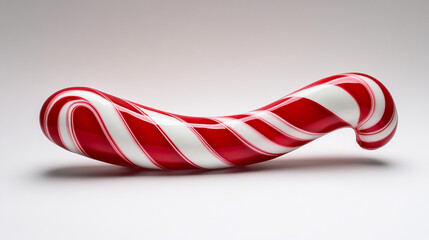 Obraz premium Festive Red and White Candy Cane Sweet Treat Christmas Holiday Spiral Design Dessert