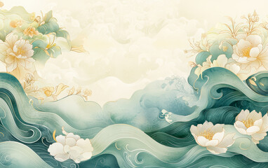 Traditional Chinese elements Xiangyun texture art illustration background