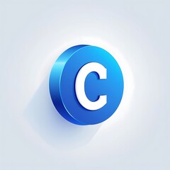 modern letter C blue icon logo design for UI/UX 