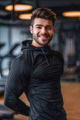 Fototapeta premium young man in the gym Generative AI