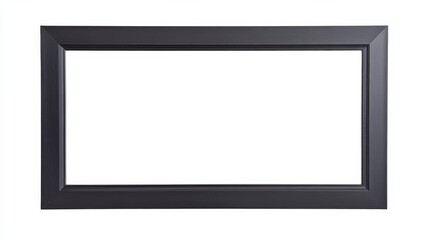 Front View of a Black Rectangular Frame Composition, Image Details, and Empty Concept, frame, picture frame, black frame