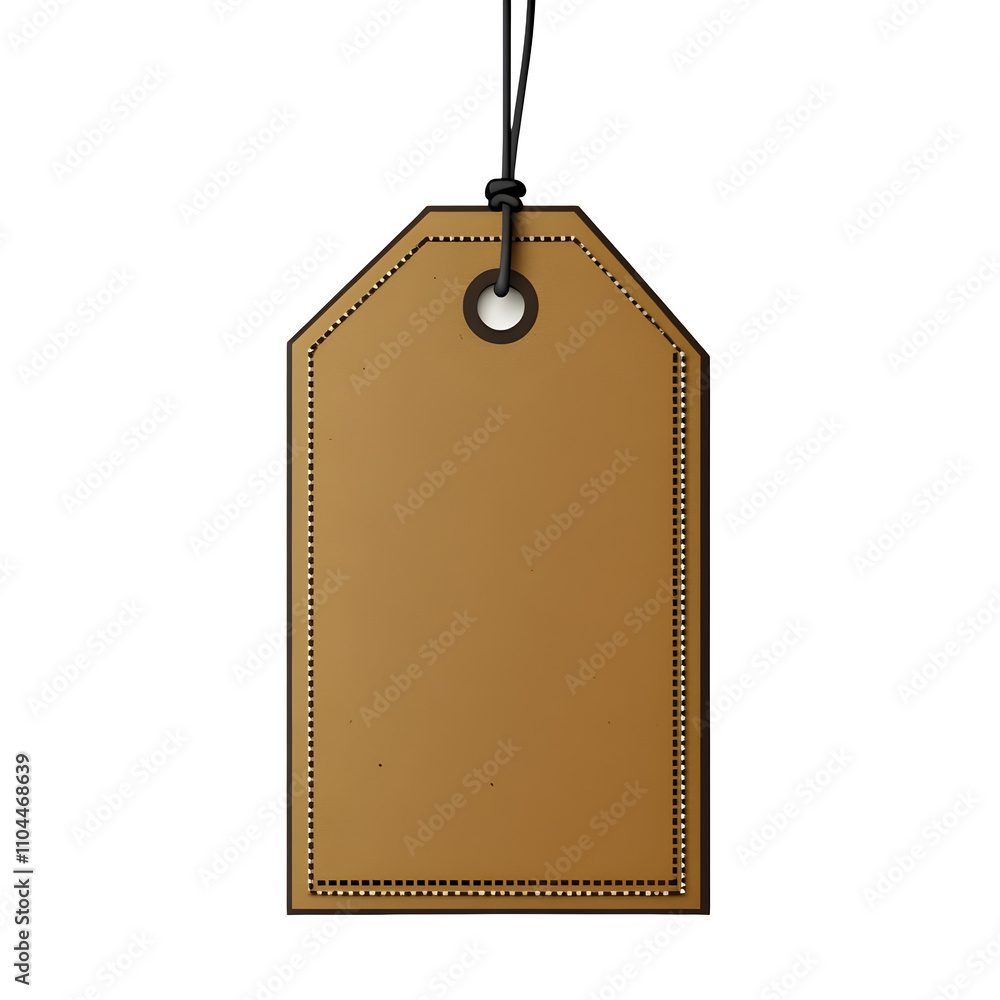 Poster Hanging cardboard price tag with string, isolated on transparent background - great for sales and promotions!