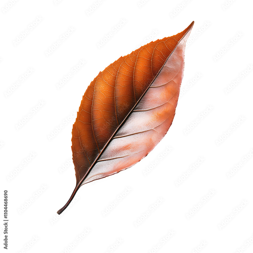 Aufkleber capturing the beauty and essence of fall with a close-up of a vibrant orange autumn leaf on a transp