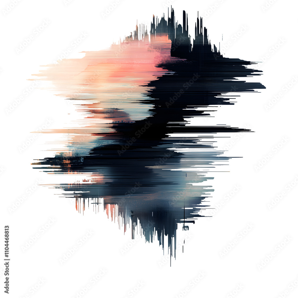 Leinwandbilder vibrant glitch art creating an abstract shape, perfect for contemporary digital art projects with a 