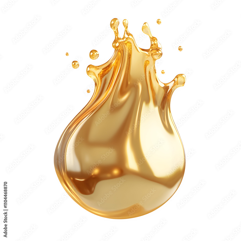 Aufkleber stunning 3d liquid gold splash on clear background evokes opulence and sophistication, ideal for ups