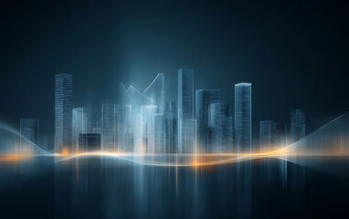 Fototapeta premium Minimalist graphic illustration of city and building Outlines