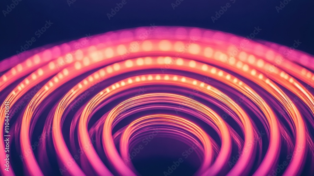 Poster a vibrant close-up of illuminated circular patterns, showcasing dynamic light effects and colorful a
