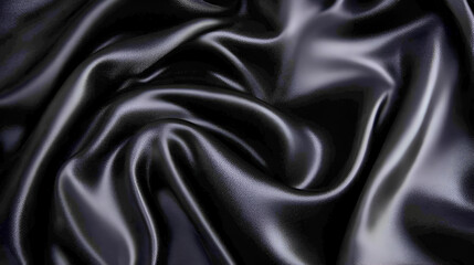 Obraz premium Black silk abstract background luxury cloth or liquid wave or wavy folds