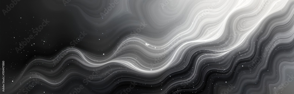 Poster abstract monochrome background features fluid motion art texture. looks like mixing of paints mimick
