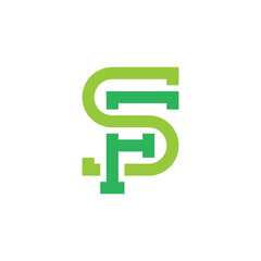 Interlaced Letter SF Logo Concept