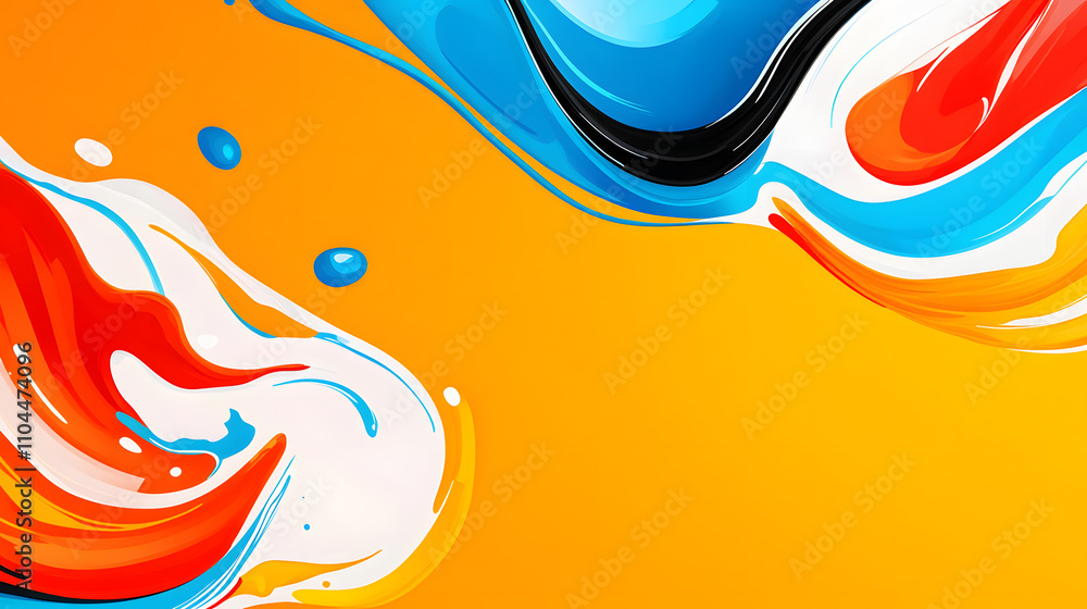 Poster vibrant abstract art showcasing flowing colors and dynamic patterns against a warm background