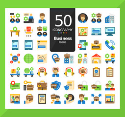 Pack of Business Flat Style Vector Icons Design