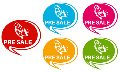 Set collections trendy colorful pre sale icon sign.  sale promotion symbol banner labels design template Vector illustration