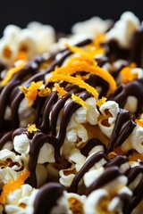 Close-Up Gourmet Popcorn with Creative Toppings in Minimalist Style
