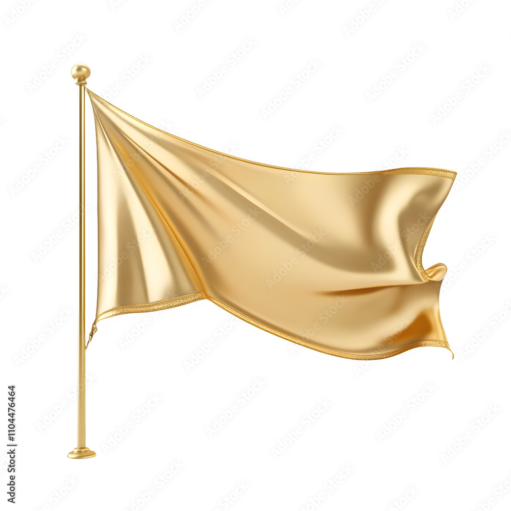 Poster elegant waving golden flag, ideal for high-end and prestigious projects