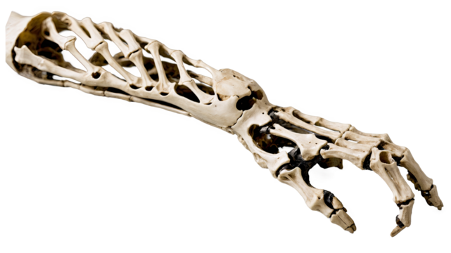 Skeletal Arm and Hand Detailed Close-Up  
