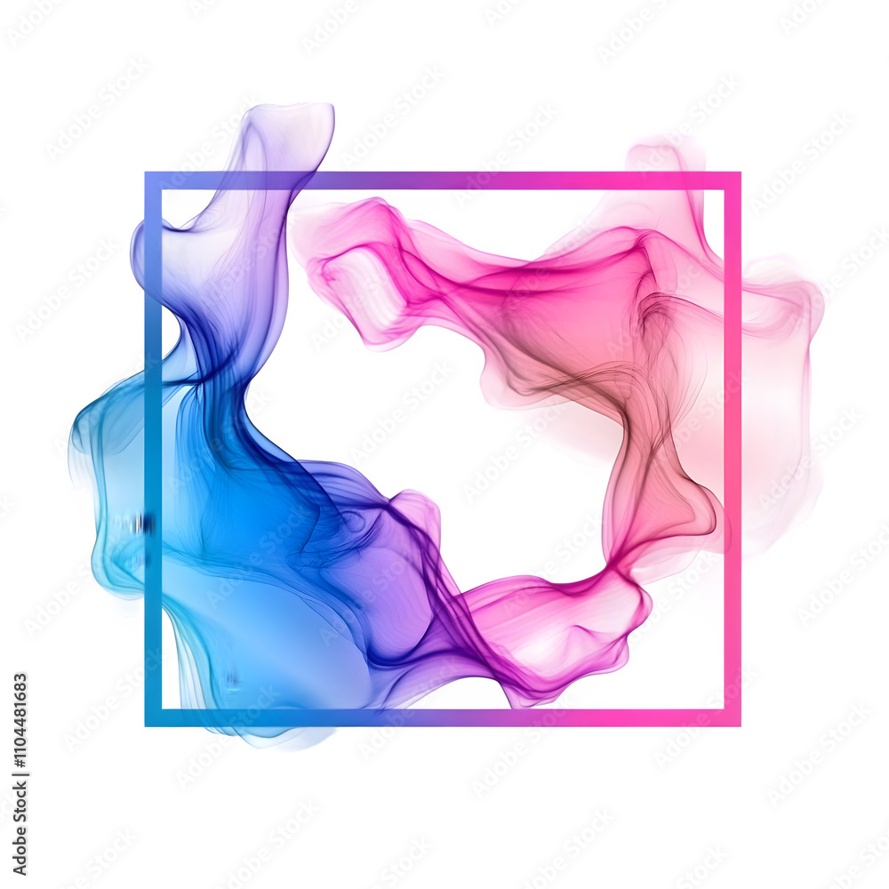 Aufkleber vibrant abstract smoke in a dynamic frame on a transparent background, perfect for adding a modern t