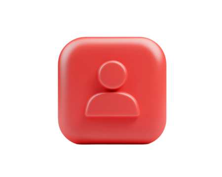 a red square with a person icon