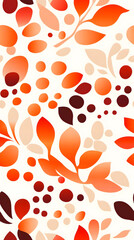 Fototapeta premium Vibrant Floral Wallpaper Design Featuring Warm Hues and Playful Shapes for Creative Spaces
