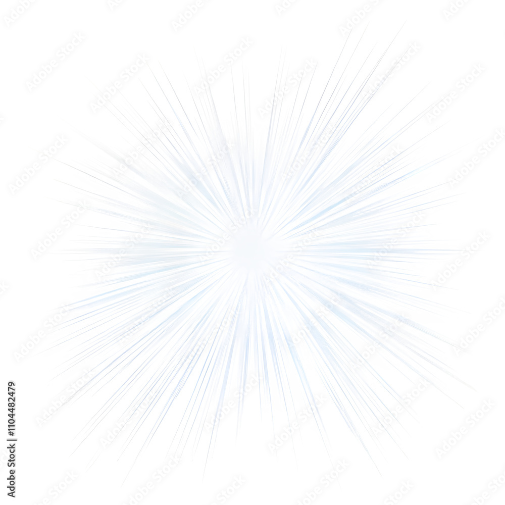 Fototapete Light rays exploding from a central point creating a starburst effect on a transparent background, ideal for graphic design projects