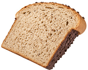 a slice of bread with chocolate chips