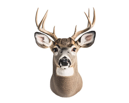 a deer head with antlers